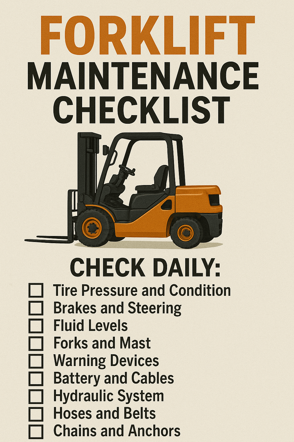 Forklift Maintenance Checklist