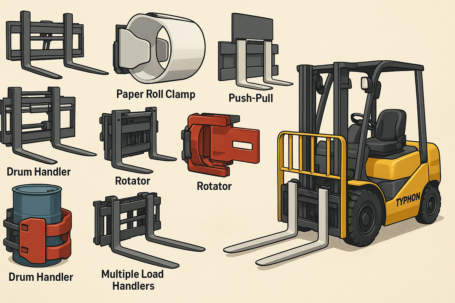 7 Forklift Attachments Types