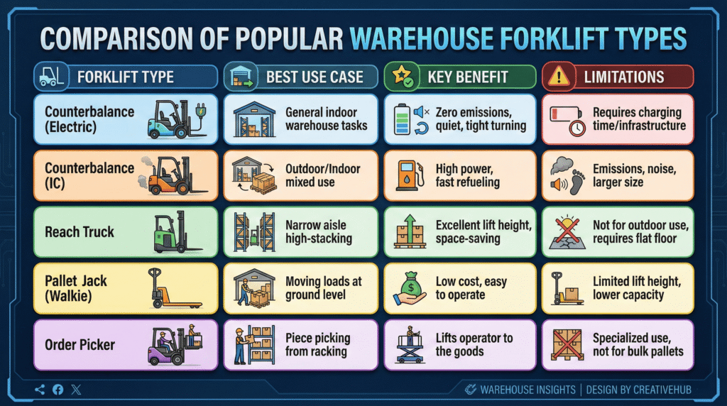 Warehouse Forklift Types