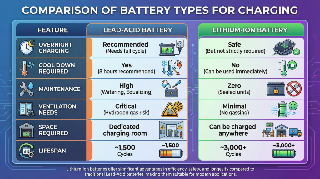electric forklift battery comparison