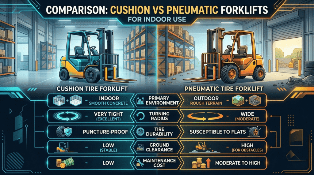Cushion Tire Forklifts Comparison