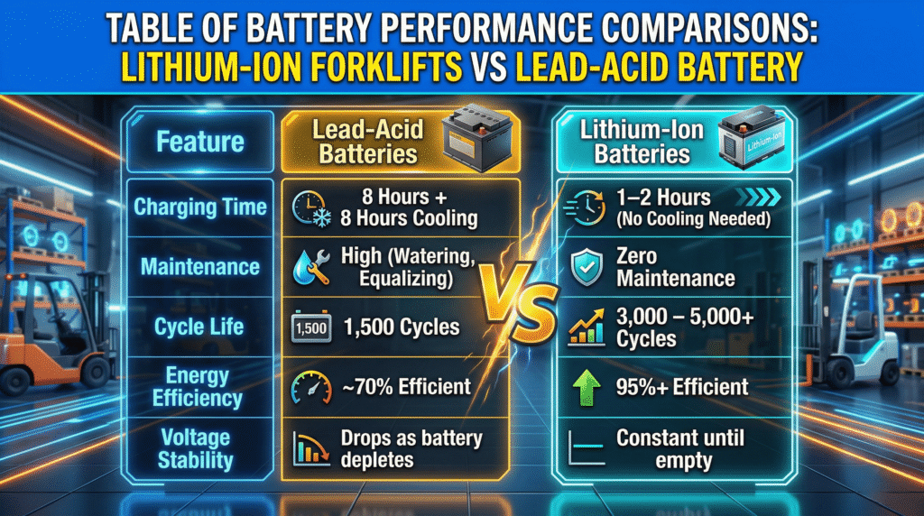 Lithium-Ion Forklifts Vs Lead-Acid Battery