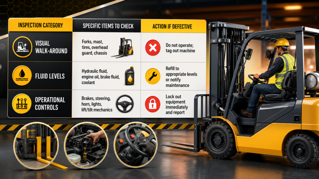 Forklift Operator Training Checklist Table