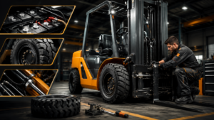 Forklift service breakdown: Explore key inspections for batteries, tires, and hydraulics!