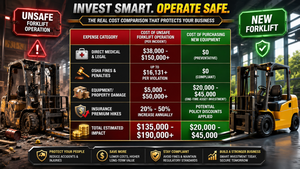 Unsafe Forklift Operation Table