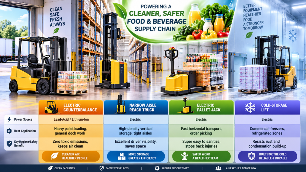 Food and beverage warehouse forklifts Table
