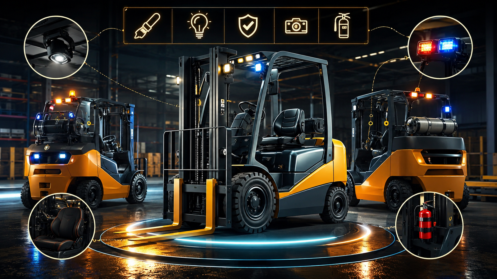 Forklift Customization made easy! Explore branding, lighting, and safety features