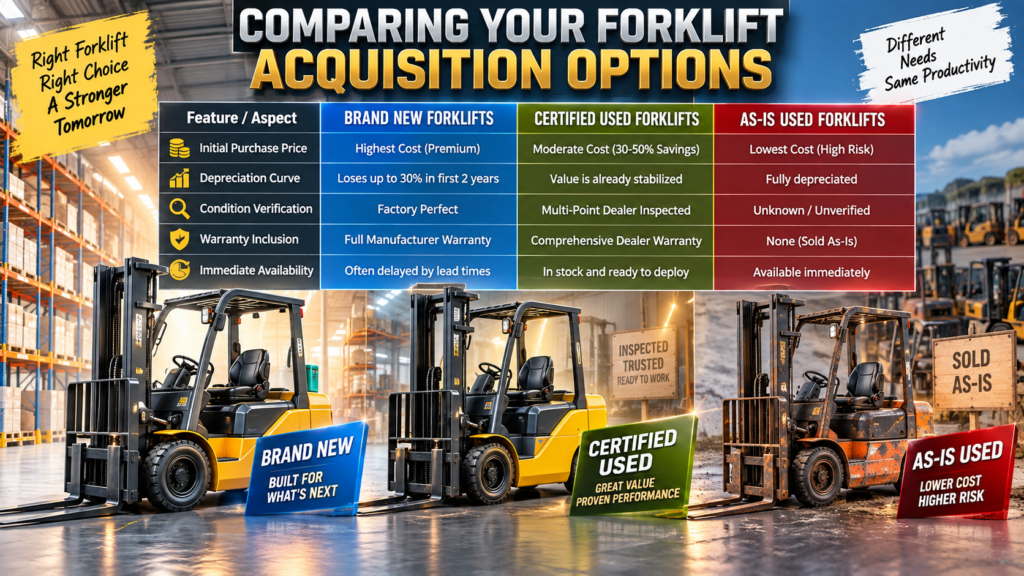 Certified Used Forklifts Table