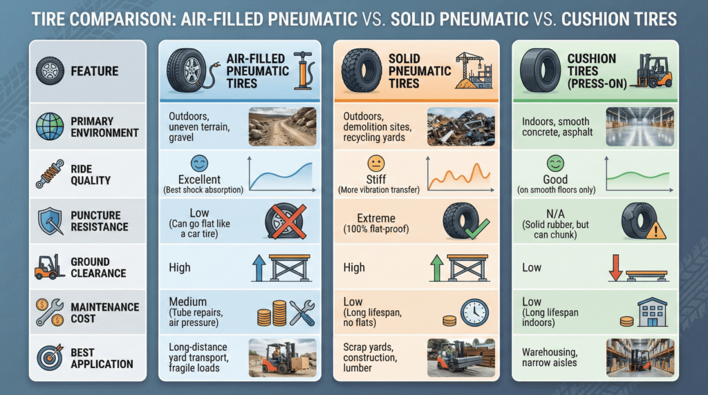 Pneumatic Tire Forklifts comparison
